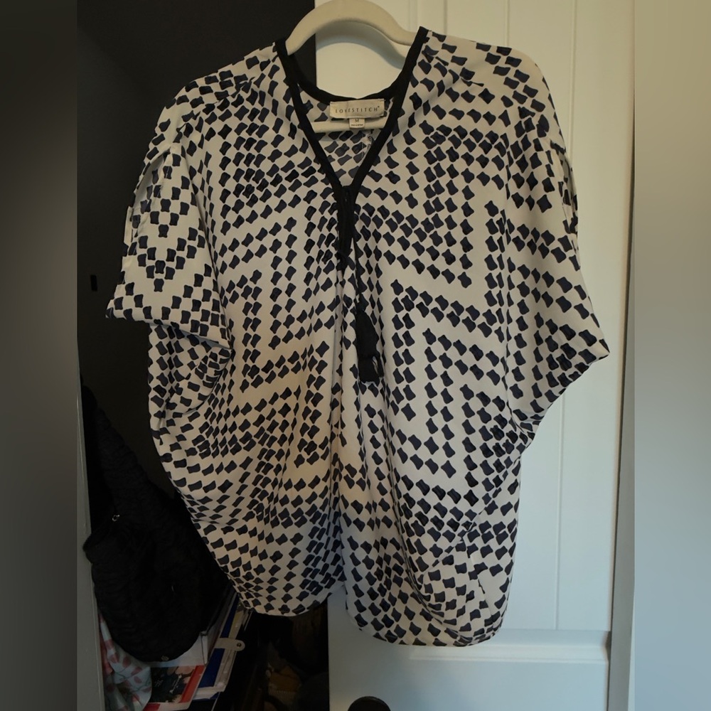 Lovestitch Monochrome Geometric Blouse